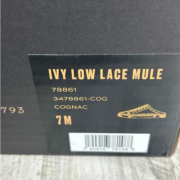 Frye Women's 7 cognac brown Ivy Low Lace Mule Leather lace up sneaker shoe new - Picture 9 of 9